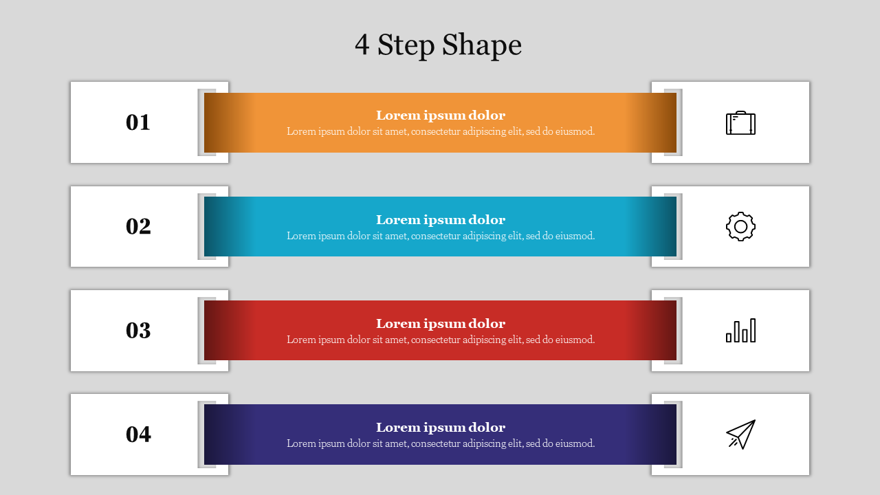 Effective 4 Step Shape PowerPoint Presentation Slide